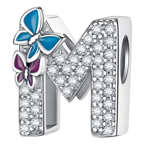 Collar Dije Alphabet Charms De Plata S925 Con Letras A-z