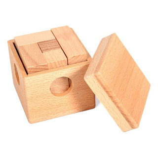 1pc Wooden Soma Cube Puzzle Toy Wooden Brain Teaser Box De 1pc Wooden Soma Cube Puzzle Toy Wooden Brain Teaser Box De