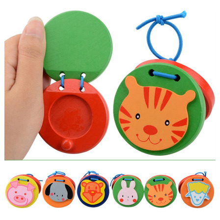 Castañuela Infantil Instrumento Musical Madera Colores Castañuela Infantil Instrumento Musical Madera Colores