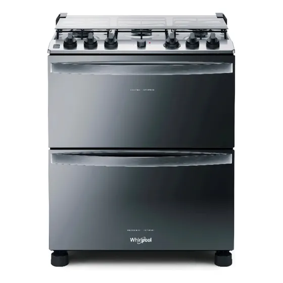 Cocina Whirlpool 5 Hornallas Inox Encendido Luz Doble Horno