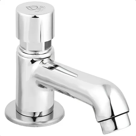 Torneira Automática Para Lavatório Ou Bancada Metal Cromado Cromado
