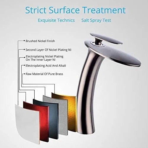 Lavabo Tipo Cascada Para Baño Grifo Monomando Cuerpo Alto