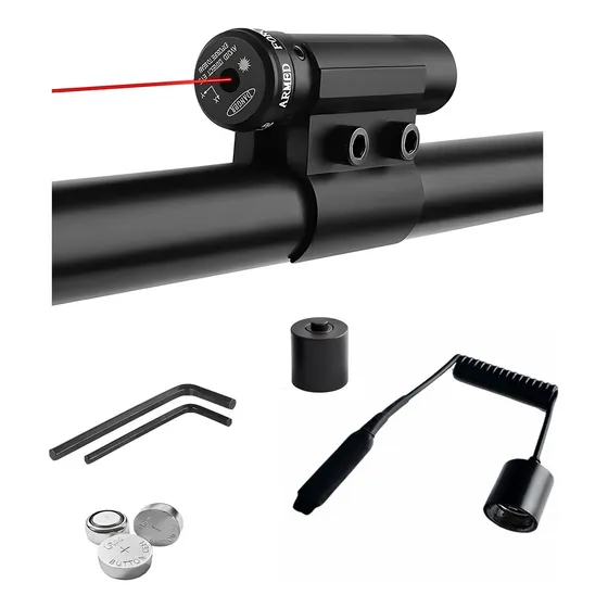 Laser Red P/ Cano Mira Universal Caça Carabina + Acionador