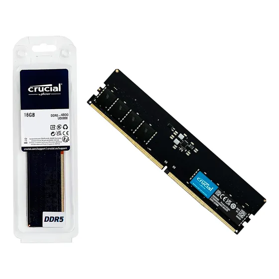 Memória Ram Pc Desktop Crucial Ddr5 16gb 4800mhz Udimm Cl40
