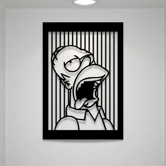 Cuadro Decorativo Calado Laser Mdf Homero Simpson Baboso