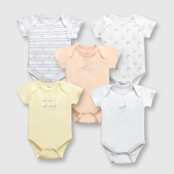 Pack Bodies De Bebé Niño 5 Pack Gris Colloky