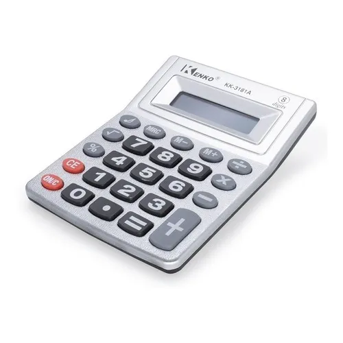 Calculadora KK-3191a con pantalla de oficina de 8 pulgadas con batería plateada