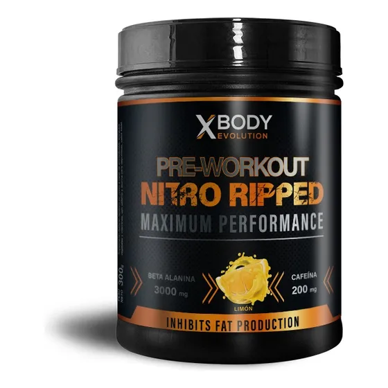 Nitro Ripped Pre Entreno + Quemador 300 Grs Xbody Evolution Sabor Limón