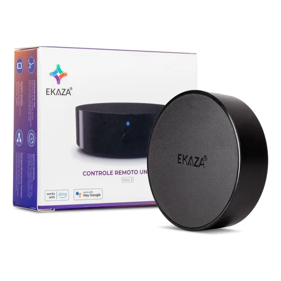 Controle Remoto Universal Ekaza Infravermelho Ir Wifi Inteligente EKAT-T304-M3 Alexa Google Preto