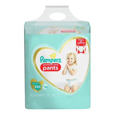Pañales Desechables Pampers Premium Care Pants Xxg 52 Uds.
