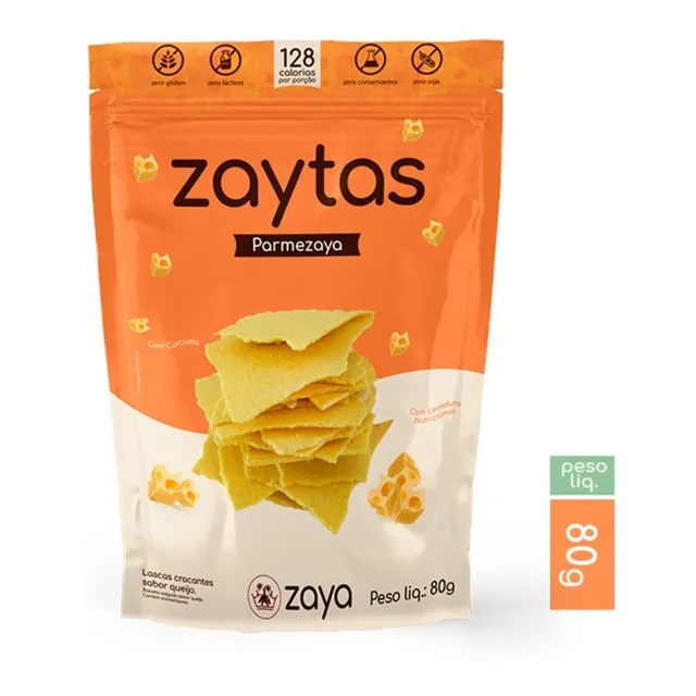 Zaytas Parmezaya Lascas Crocante Sabor Queijo Sem Glúten 80g