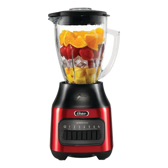 Oster Licuadora Con Vaso De Vidrio Y 6 Velocidades Más Pulso Color Rojo Mod. Blstpeg-cpb