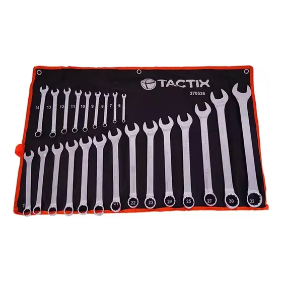 Juego De Llaves Punta Corona Metrica 23 Piezas Tactix Color Negro
