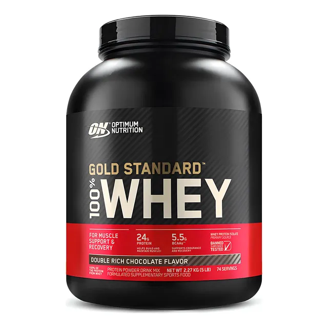 Pote Gold Standard 100% Whey Protein Double Rich Chocolate 5lb - 2.27kg Optimum Nutrition en Polvo