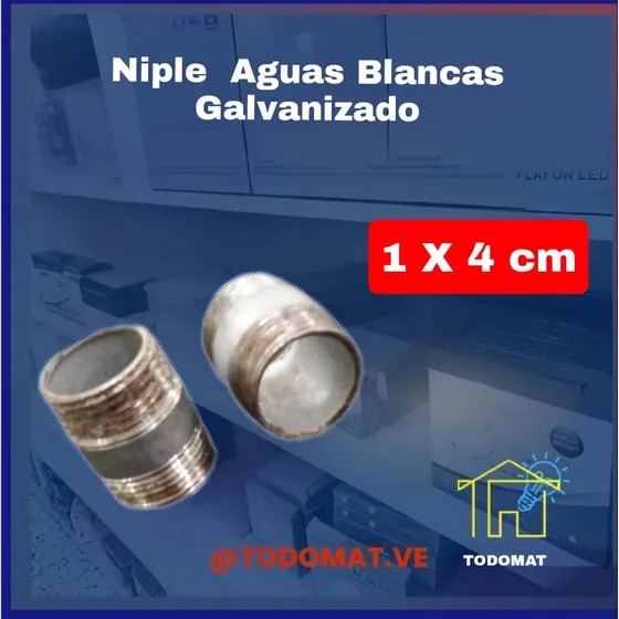Niple Galvanizado De 1  Pulgada De 4 Cm Aguas Blancas