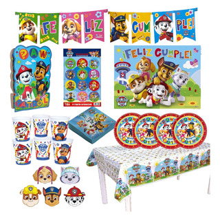Combo Kit Mesa Descartable Cumpleaños Paw Patrol Para 8 Combo Kit Mesa Descartable Cumpleaños Paw Patrol Para 8