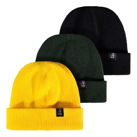 Conjunto 03 Toucas Gorros De Inverno Hip Hop Dobrável Curta