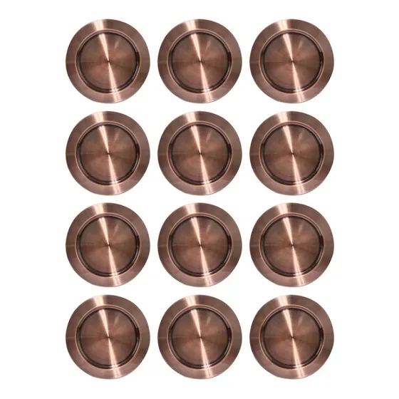12 Platos Base De Acero Inoxidable 33 Cm Cobre Kb-10_12