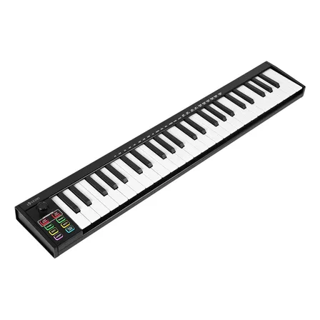 Teclado Midi 49 Teclas Sensível Velocidade 8 Pads Botões Preto