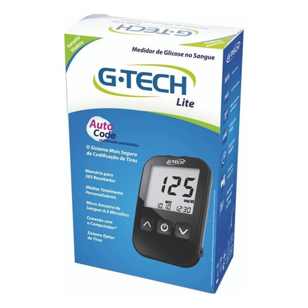 Aparelho Medidor De Glicose Kit Completo G-tech Lite Cor Preto Aparelho Medidor De Glicose Kit Completo G-tech Lite Cor Preto