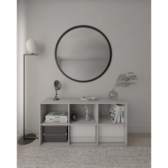 Mueble Tv Moderno Con Espacio De Almacenamiento Multiuso Blanco