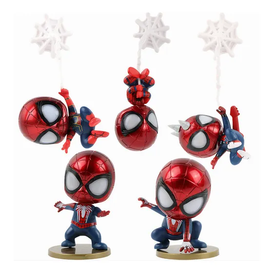 Figuras Decorativas De Spider Man 10cm Set De 5 Pcs