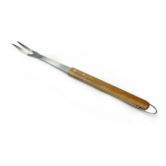 Tenedor Para Asado 46cm Acero Inox Mango Madera