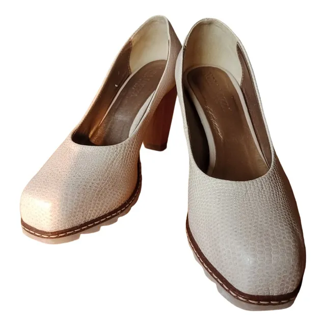 Zapatos D Tacones Nora Lozza Clásicos Mujer Cuero Color Piel