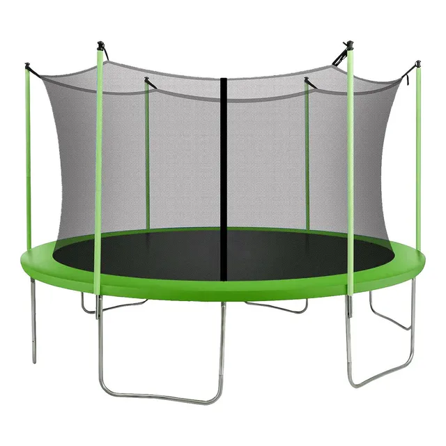 Fuxion Sports TRX12P trampolín con diámetro de 3.65m cobertor verde lona negra