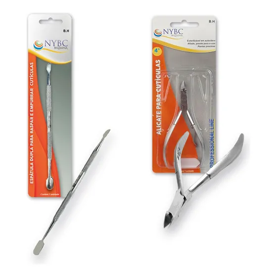 Kit Alicate Para Cutícula 10,2 Cm + Espátula 14 Cm Nybc