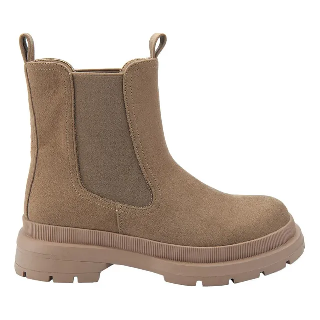Botas Cortas Mujer De Vestir Goodyear Taupe Tacón Bajo 2301