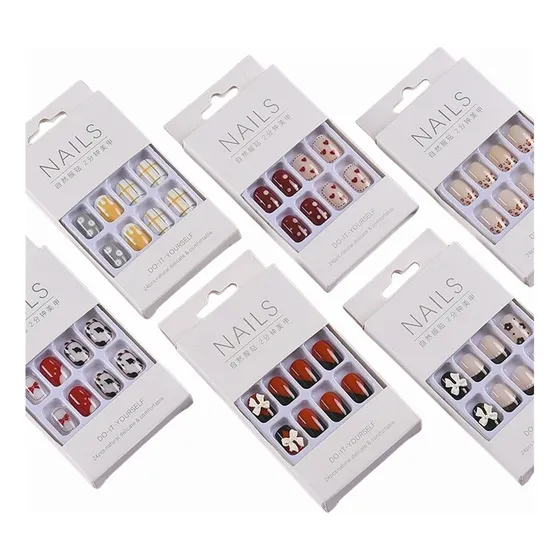 Pack 3 Uñas Postizas + Pegamento De Uñas 10g