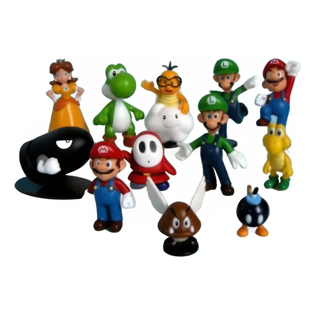 Set Con 12 Muñecos De Colección Mario Bros Yoshi Luigi Y Más