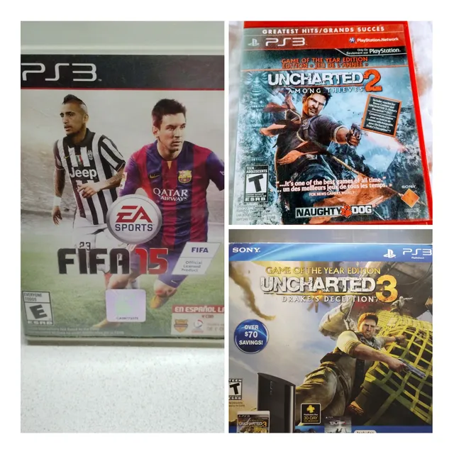 Últimos 3 Juegos Fifa /uncharted 2 Y Uncharted 3