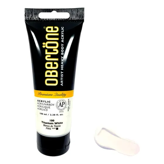 Tubo Pintura Acrilica Profesional Obertöne Heavy Body 100ml Color 100 Blanco De Titanio