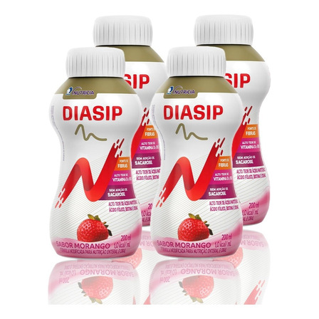 Diasip 200ml - Sabor Morango Kit 4 Unidades Diasip 200ml - Sabor Morango Kit 4 Unidades