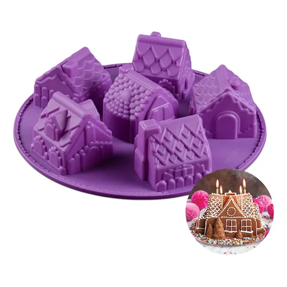 Molde Silicona Para Hornear Casa Jengibre Navidad 10.2  Boda