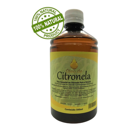 Óleo Essencial De Citronela 500ml (puro E Natural) Óleo Essencial De Citronela 500ml (puro E Natural)