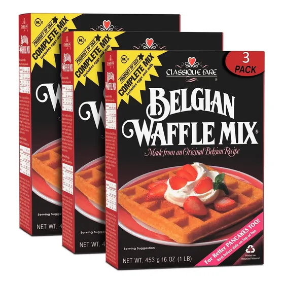 Mezcla Para Waffles Belgas Clásicos - Hace Waffles Ligeros Y