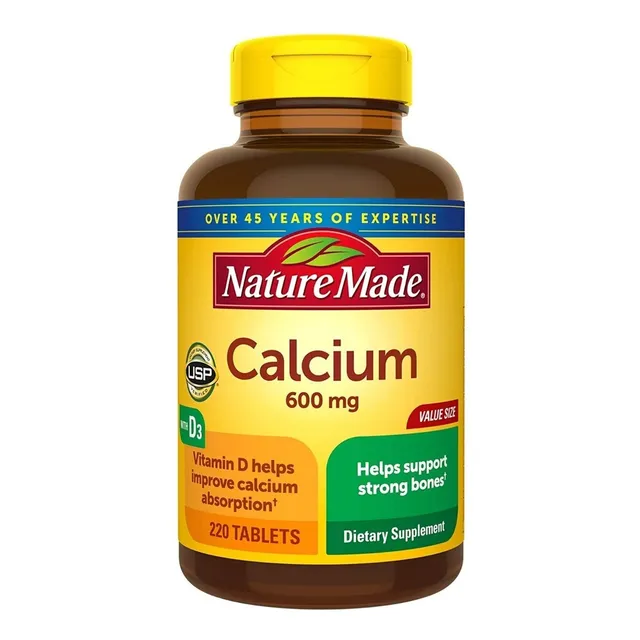 Calcio 600 Mg Con D3 Nature Made 220 Tabletas Sabor Neutro