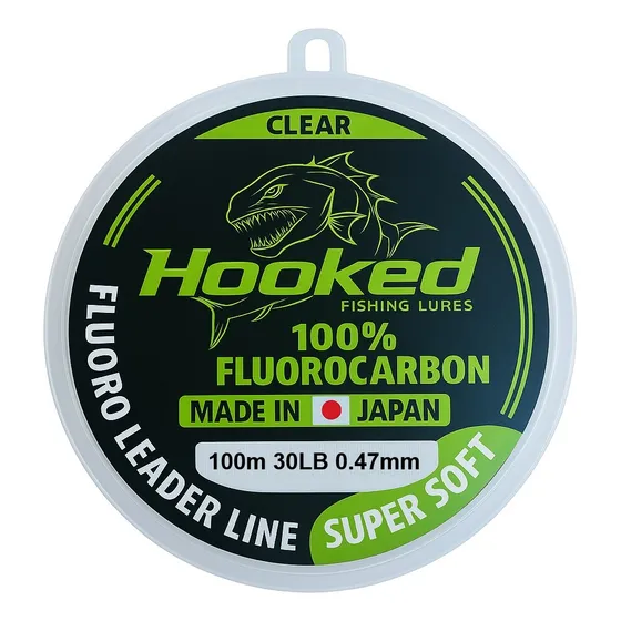 100 Mts De Fluorocarbono Marca Hooked De 30 Lbs Transparente Invisible Bajo El Agua