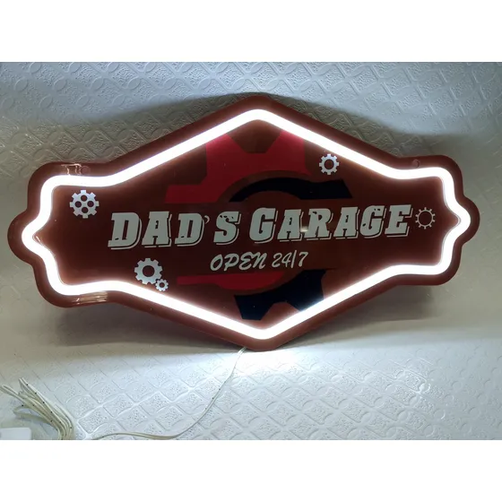 Aviso Luminoso Dad Garage Antiguo U.s.a Funcional