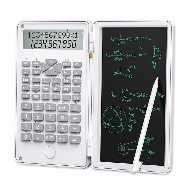 Calculadora científica con tableta inteligente de 240 funciones, color blanco