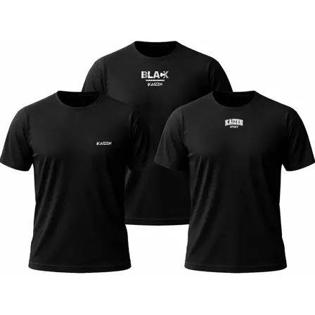 Kit 3 Camiseta Para Academia Kaizen Masculina  Proteção Uv