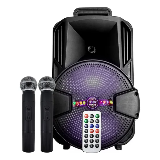 Caixa Som Led Portatil Usb 1000w Potencia Pmpo + Mic Sem Fio