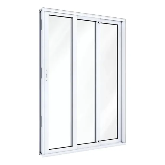 Porta Balcão 3 Fls Linha Suprema Com Vidro Temperado