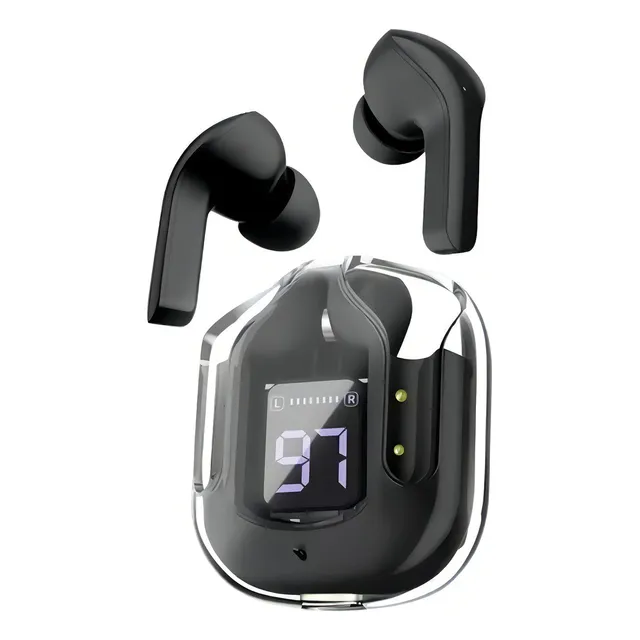 Auricular in-ear gamer inalámbrico Tuzkevla Audifono T6 Air31 negro con luz LED
