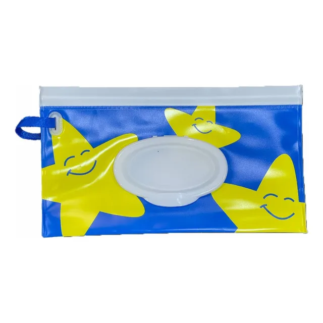 Estuche Porta Pañito Úpale Azul Estrellas Amarillas