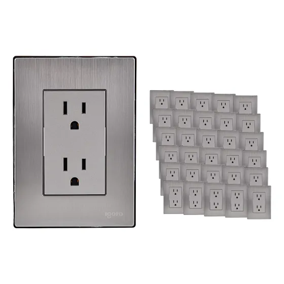Placa Acero Inoxidable Cotacto Duplex Igoto Plata 30 Piezas