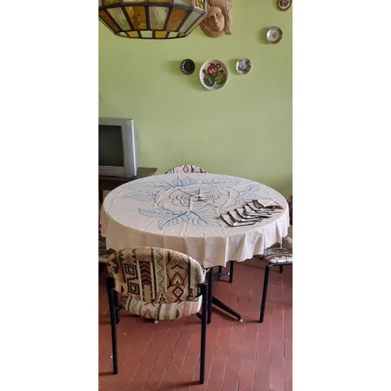 Juego De Mantel Circular Y Servilletas - Marca: Requinte